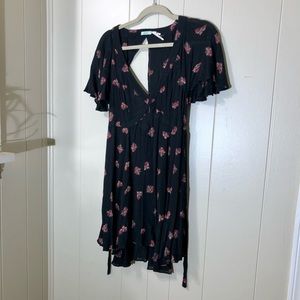Urban Outfitters Black Floral Mini Dress